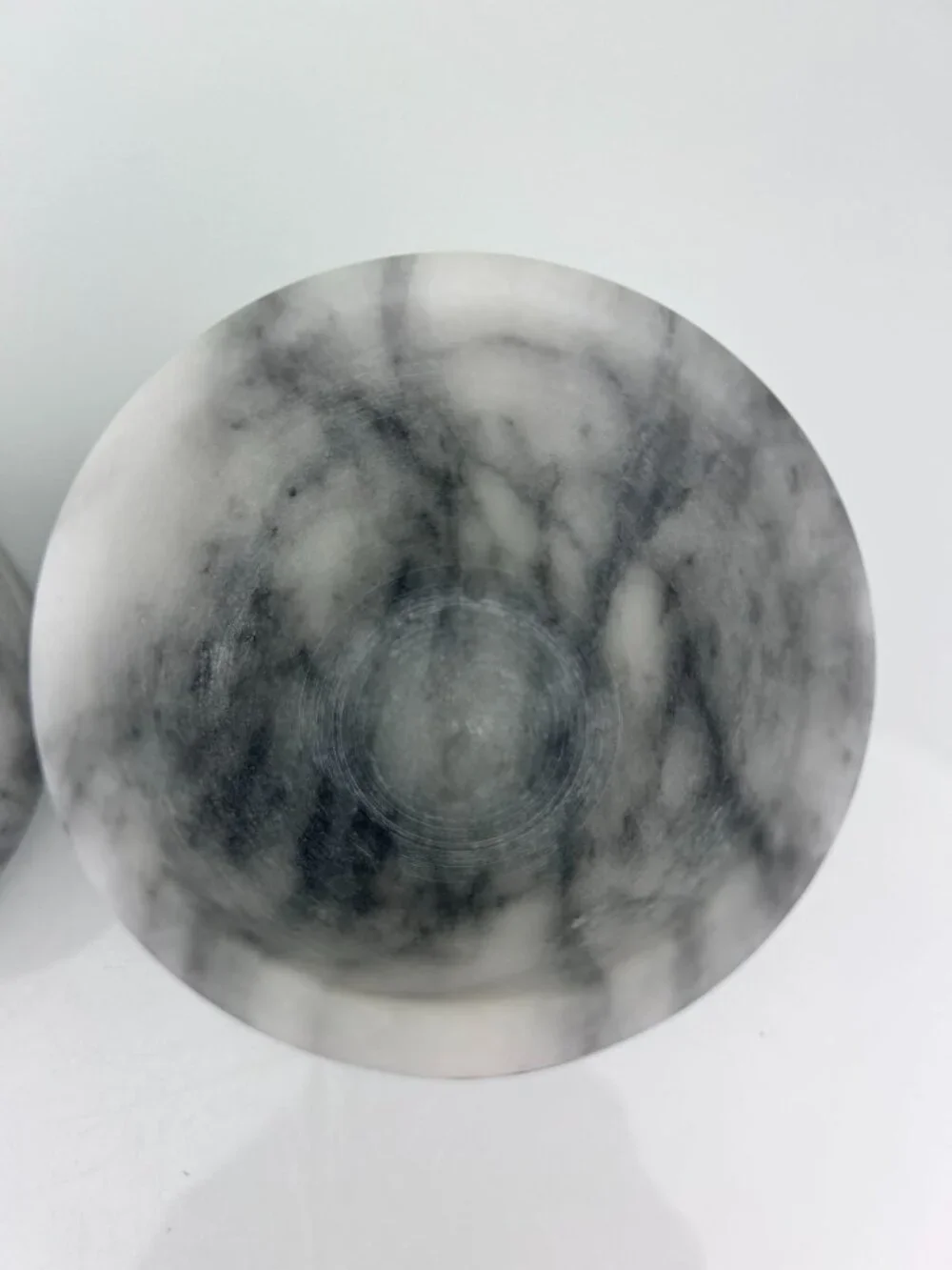 Marble Butter Keeper Gray White Heavy Stone Contemporary Natural READ